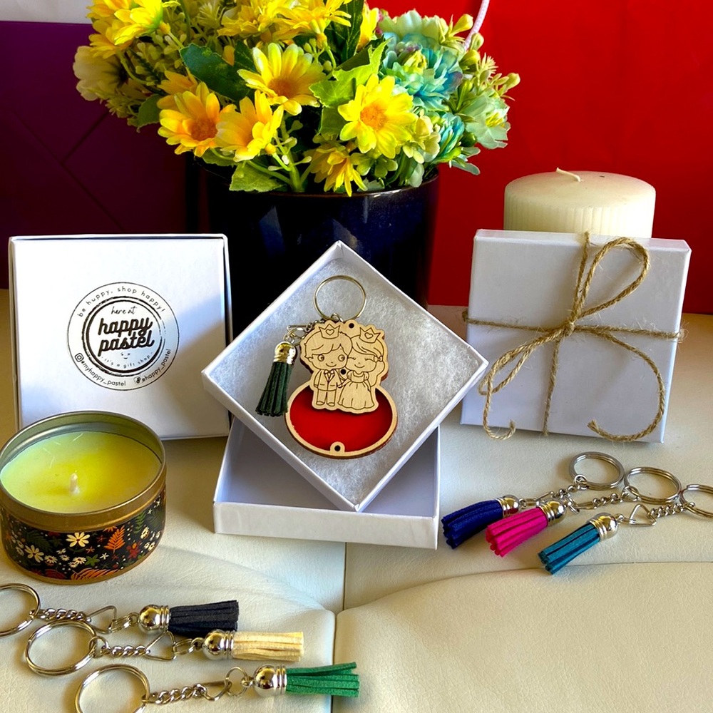 Personalized Wooden 3D Keychain with Tassel / Fridge Magnet